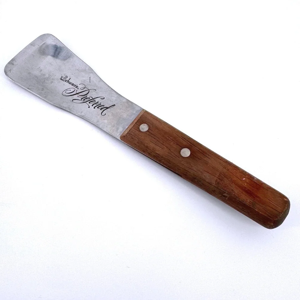 Vtg Schwan's Preferred Stainless Steel Wood Handle Ice Cream Scoop Spade Warco